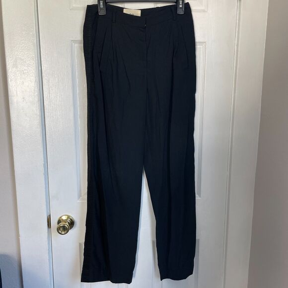 Folk Clothing black trouser pants tuxedo stripe size 1 / XS - Picture 1 of 11